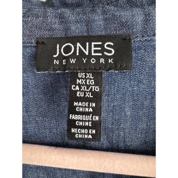 Jones New York Denim Jean Puff Sleeve Dress xl EUC - Picture 3 of 6